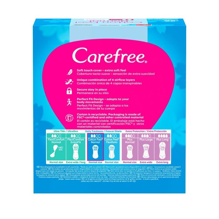 Carefree Protectores Diarios Cotton Sin Fragancia 56 Unidades