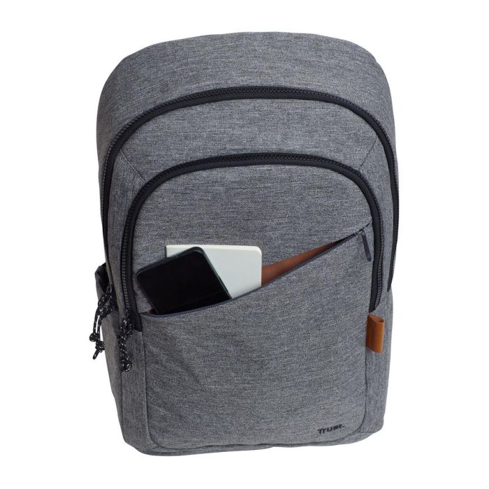Trust 24981 Mochila Avana Portátil 16" Ecológica RPET 20L - Gris, Acolchada, Resistente a Golpes e Intemperie con Bolsillos 2