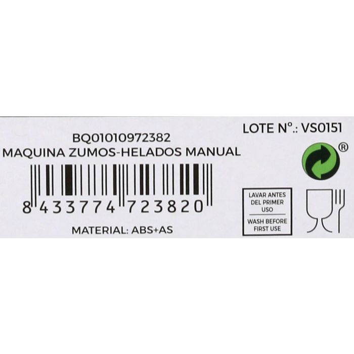 Máquina Manual Quttin para Zumos y Helados (6 Unidades) 5 Máquina Manual Quttin para Zumos y Helados (6 Unidades) 5