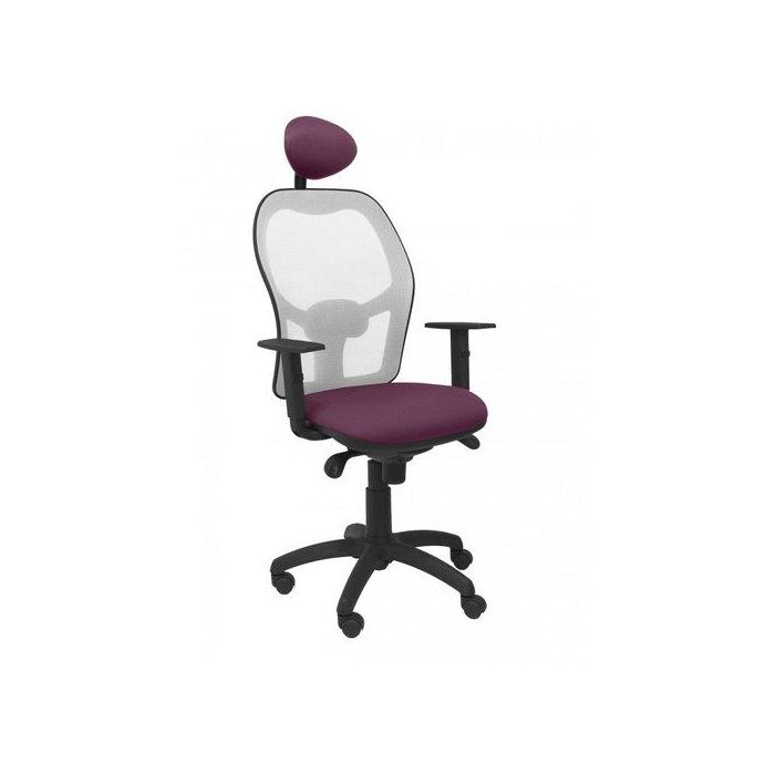 Silla Piqueras Y Crespo Jorquera Brazos Regulables Cabecero Fijo Mecanismo Sincro Con Regulador De Tension Respaldo De Malla Gris Y Asiento Tapizado Bali Morado