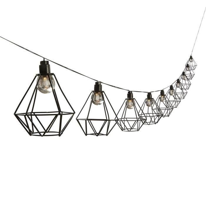 LUMIJARDIN Jaula solar guirnalda exterior diamante mily con 10 bombillas LED 2