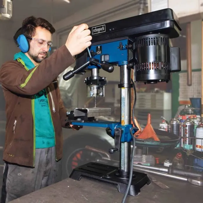 Scheppach Taladro de Columna DP16SL 550W con Láser Cruzado y 5 Velocidades Banco Perforadora 2