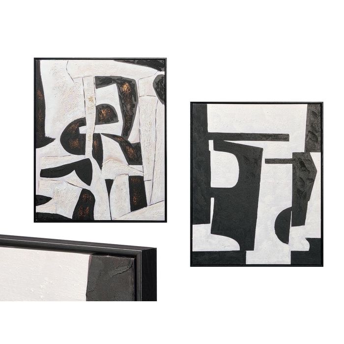 Giftdecor Cuadro Decorativo Lovers Surtidos 70x90 cm - Lienzo Canvas y Madera MDF con Marco Blanco y Negro (2 Unidades)