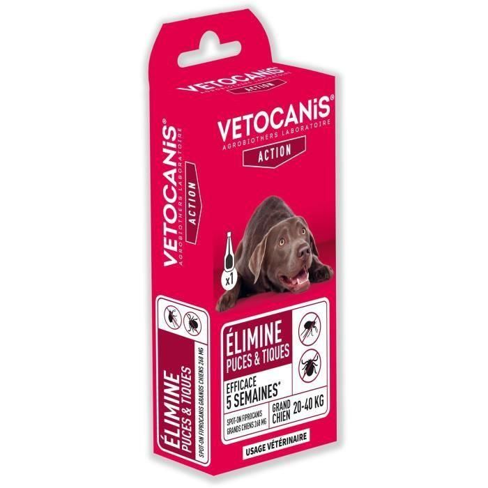 Pipeta de Fipronil Spot-on VETOCANIS - Control de pulgas y garrapatas - Para perros grandes 1 Pipeta de Fipronil Spot-on VETOCANIS - Control de pulgas y garrapatas - Para perros grandes 1