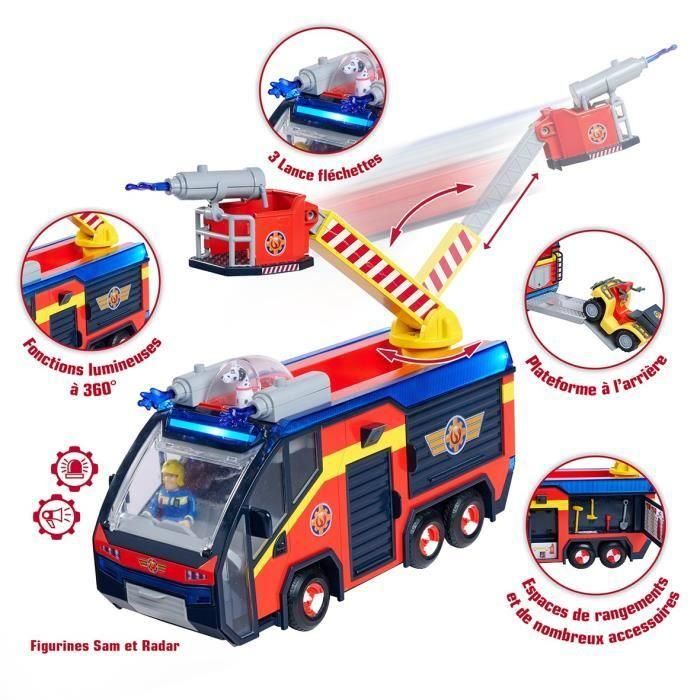 Sam el Bombero SIM4006592092092 Camión de bomberos Júpiter, con 2 figuras, sonidos, luces y accesorios (incluye pilas) 5 Sam el Bombero SIM4006592092092 Camión de bomberos Júpiter, con 2 figuras, sonidos, luces y accesorios (incluye pilas) 5