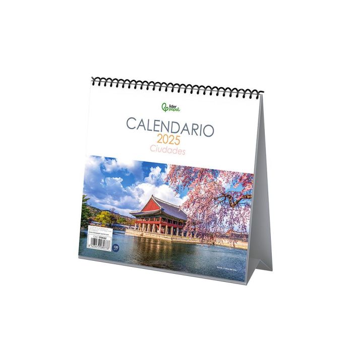 Calendario Espiral Triangular Liderpapel De Sobremesa Imagenes 2025 19x19 cm Papel 128 gr Con Pegatinas 1