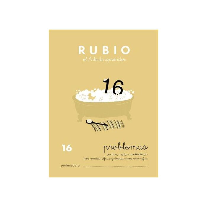 Cuaderno Rubio A5 Operaciones Y Problemas Nº 16 - Sumas, Restas Y Multiplicaciones Por Varias Cifras (+10 Años) (Set de 10)