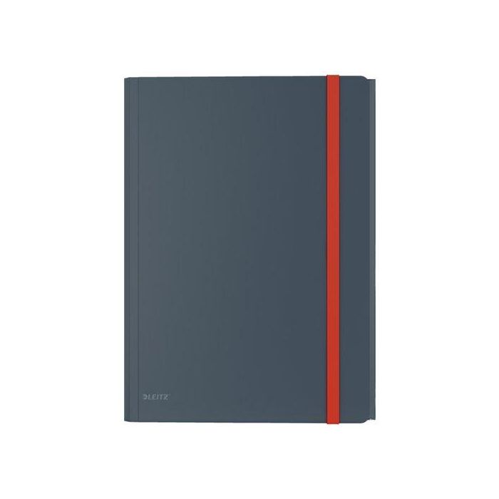 Leitz Carpeta Cosy con Gomas, 3 Solapas y Bolsillo Interior, Cierre A4, Polipropileno Gris