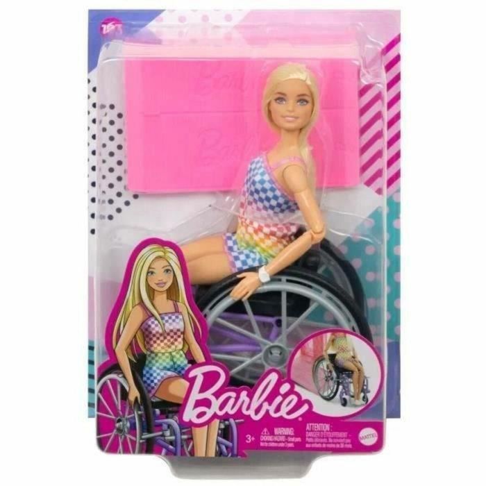 Barbie Muñeca rubia en silla de ruedas con 22 puntos de articulación para niños 3+ años 1