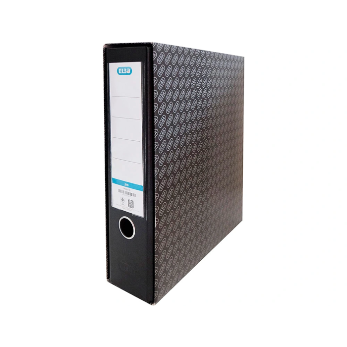 Elba Archivador de Palanca para Folio en Negro, Cartón Forrado, Lomo 85 mm con Anillas de 75 mm y Tarjetero 2 Elba Archivador de Palanca para Folio en Negro, Cartón Forrado, Lomo 85 mm con Anillas de 75 mm y Tarjetero 2