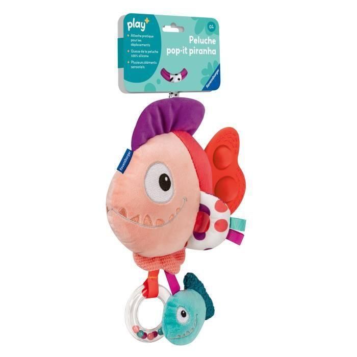 Ravensburger -PLAY + - Peluche pop-it piraña roja - Desde el nacimiento - Versión francesa - 34015 3 Ravensburger -PLAY + - Peluche pop-it piraña roja - Desde el nacimiento - Versión francesa - 34015 3