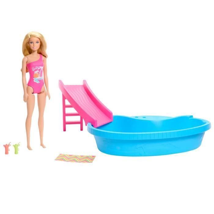 Muñeca Barbie Rubia Con Piscina Hrj74 Mattel 3