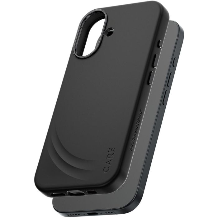 PanzerGlass Feature Flow Case Funda MagSafe iPhone 17 Negra de Silicona Reciclada, Protección Caídas 3.6m Resistente Golpes
