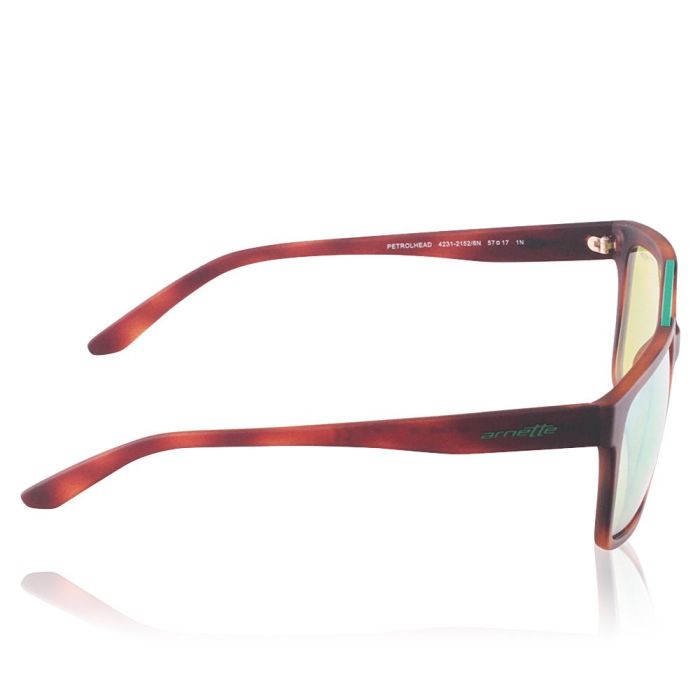Arnette AN4231 21528N Gafas de Sol para Hombre, Montura Havana Rubber, Lentes Verdes Espejo, Calibre 57 mm 2