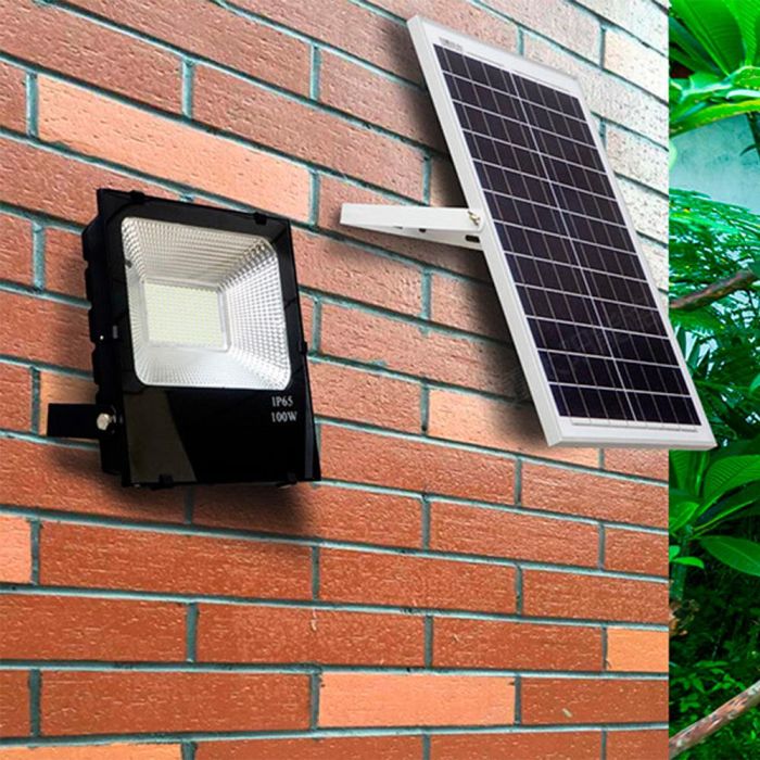 Foco Proyector LED 50W 5.000Lm 6000ºK Solar Sensor 50W + Control Remoto Panel 6V/15W 40.000H  [HO-626004-CW] 1