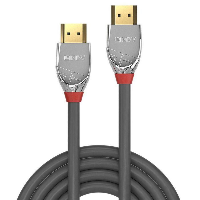 Lindy Cable HDMI Alta Velocidad 2m Cromo Line, Soporta 4K 4096x2160@60Hz, 18Gbps, HDMI 2.0, Blindaje Triple, Contactos Oro 24K 1