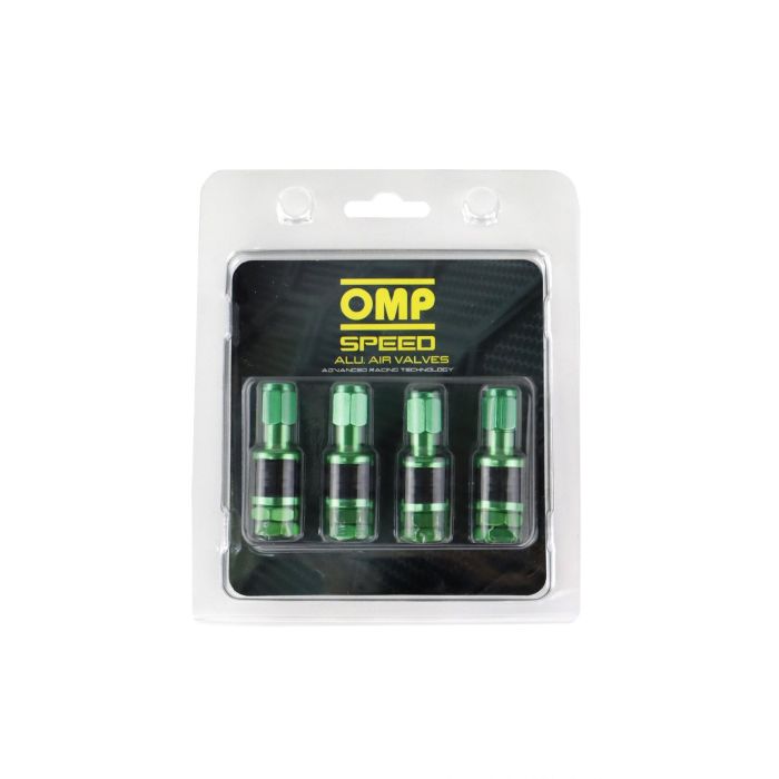 Omp OMPS09990008 Juego de 4 Válvulas de Aluminio para Llantas, Color Verde 4