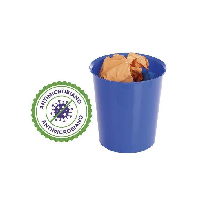 Archivo 2000 Papelera Plástico Antimicrobiana Sanitized Azul 18 Litros Reciclado 100% 290x310 mm