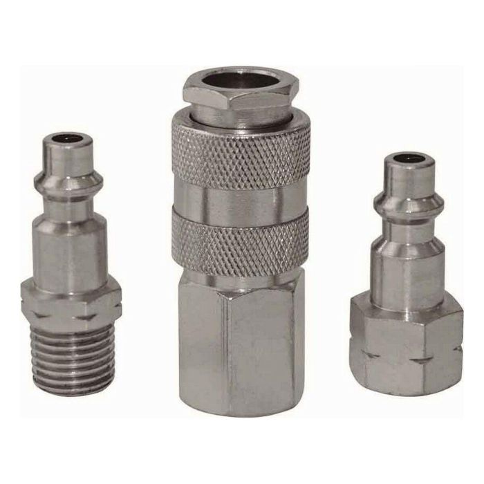 Mota Herramientas Juego Conectores de Aire 3 Piezas A100, Metal 1/4", Automoción