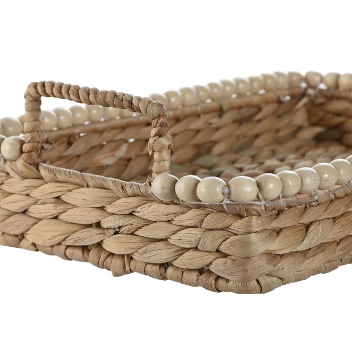 Bandeja Tropical DKD Home Decor Natural 31 x 12 x 44 cm Set de 3 (2 Unidades) 2