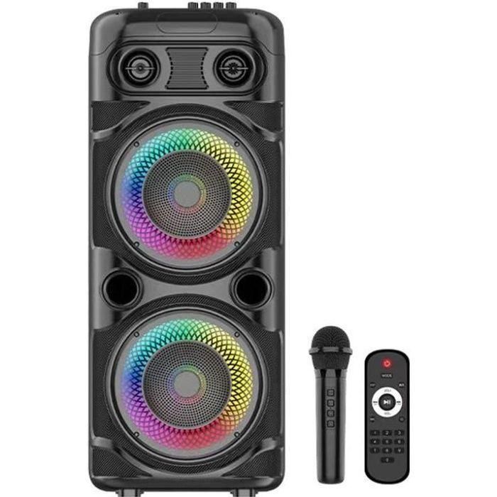 Altavoz Karaoke iluminado - INOVALLEY - KA123-XXL - Bluetooth V5.0 - 75 cm - 900 W - Negro Altavoz Karaoke iluminado - INOVALLEY - KA123-XXL - Bluetooth V5.0 - 75 cm - 900 W - Negro