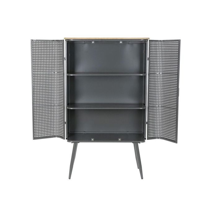 DKD Home Decor Estantería Loft Industrial con 2 Puertas y 2 Estantes de Metal y Madera, Gris Natural 79x39x133 cm 6 DKD Home Decor Estantería Loft Industrial con 2 Puertas y 2 Estantes de Metal y Madera, Gris Natural 79x39x133 cm 6