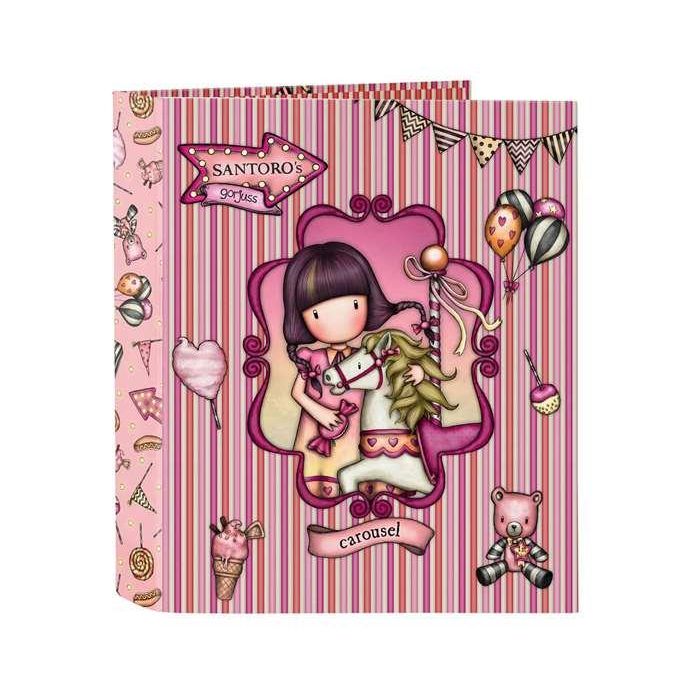 Carpeta de anillas Gorjuss Carousel Salmón A4 27 x 33 x 6 cm Carpeta de anillas Gorjuss Carousel Salmón A4 27 x 33 x 6 cm