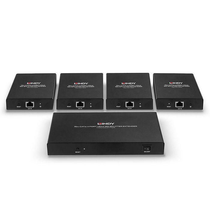 Lindy 70m Cat.6 4 Port HDMI 4K60 Splitter Extender 2 Lindy 70m Cat.6 4 Port HDMI 4K60 Splitter Extender 2