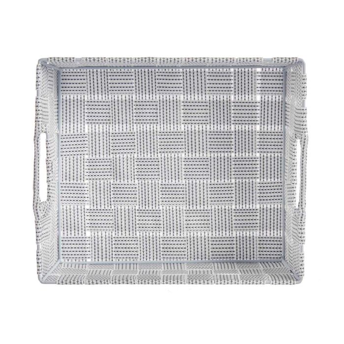 Cesta de Tela Rectangular Kipit 23 cm Blanco - 3L, Poliéster (48 Unidades) 3