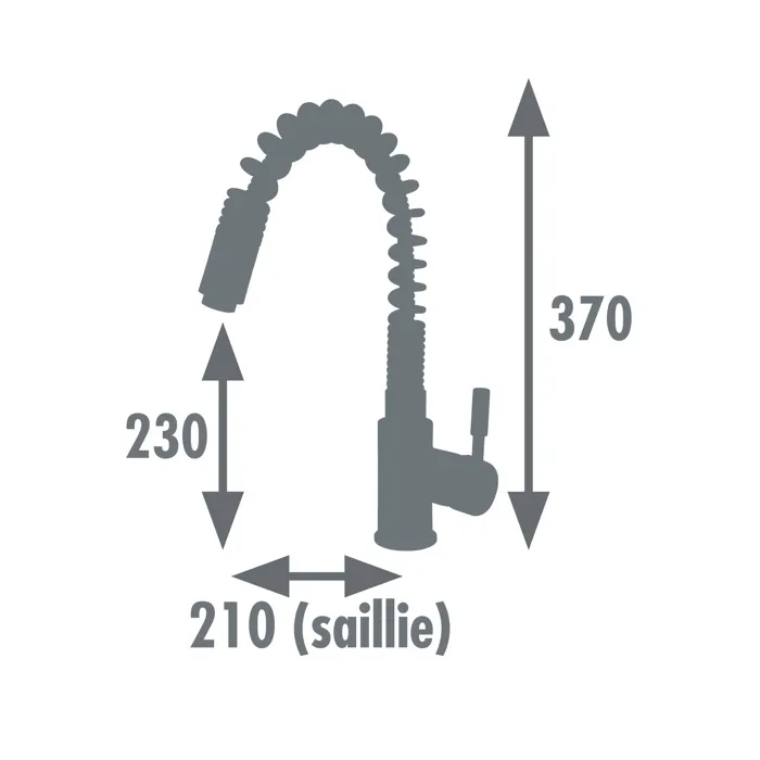 Edouard Rousseau Grifo de cocina Tiki Mezclador Cromo - Sin ducha de mano - Cuerpo de latón - Caño extraíble