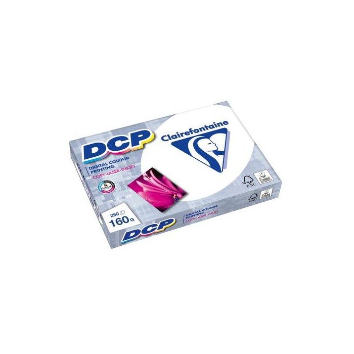 Clairefontaine Papel fotocopiadora multifunción DIN A4 160 gramos, blanco, 250 hojas, certificado Ecolabel y FSC