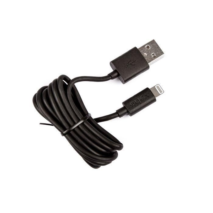Veho VPP-501-1M Cable Lightning Pebble Certificado MFi Apple para Dispositivos Apple con Conector Lightning 1m Negro Goma Tacton Tacto Suave 2