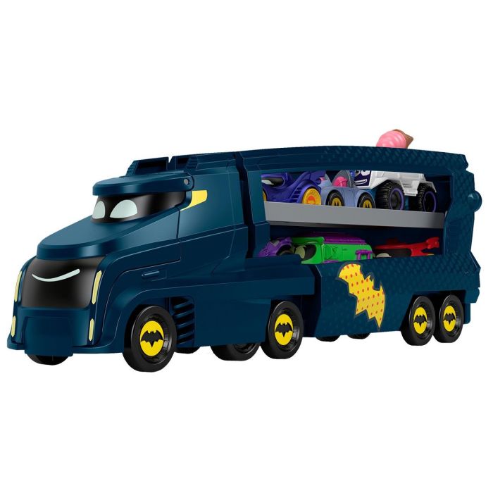 Fisher-Price Hmx07 Batwheels Camión Transportador Bat-Big Rig DC, almacena 7 vehículos 1:55, incluye Batmobile Bam diecast 2 Fisher-Price Hmx07 Batwheels Camión Transportador Bat-Big Rig DC, almacena 7 vehículos 1:55, incluye Batmobile Bam diecast 2