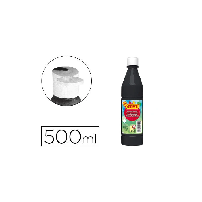 Jovi Témpera Líquida School Negro Botella 500 mL 0 Jovi Témpera Líquida School Negro Botella 500 mL 0