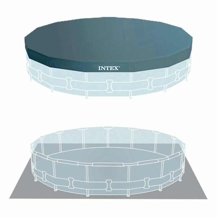 Piscina Desmontable Intex Prism Frame 457 x 107 cm 14.614 l Gris 2