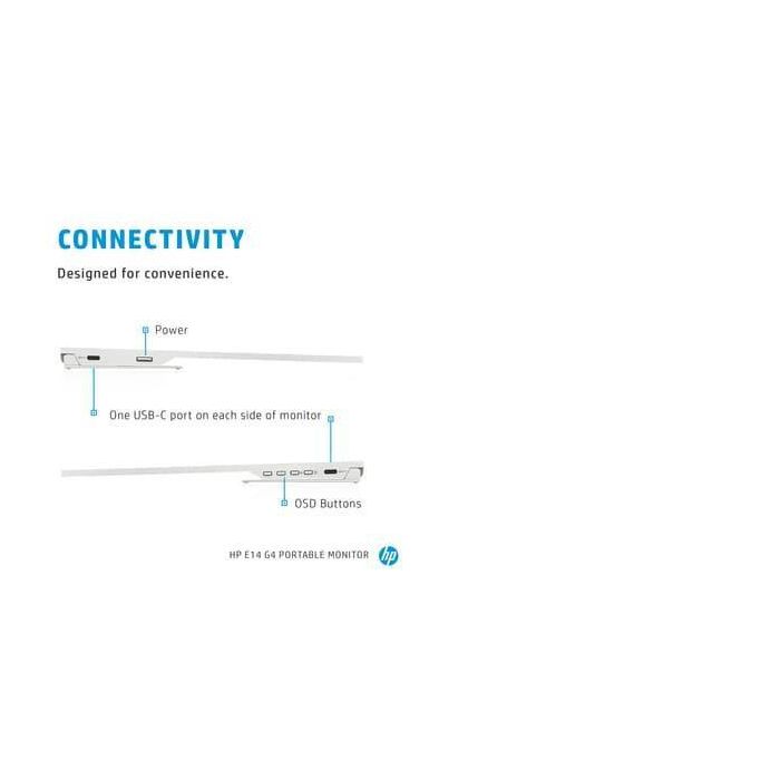 HP E14 G4 Monitor Portátil con Conexión USB-C, Pantalla Extra Brillante y Soporte Abatible para Máxima Productividad y Trabajo Flexible 25 HP E14 G4 Monitor Portátil con Conexión USB-C, Pantalla Extra Brillante y Soporte Abatible para Máxima Productividad y Trabajo Flexible 25