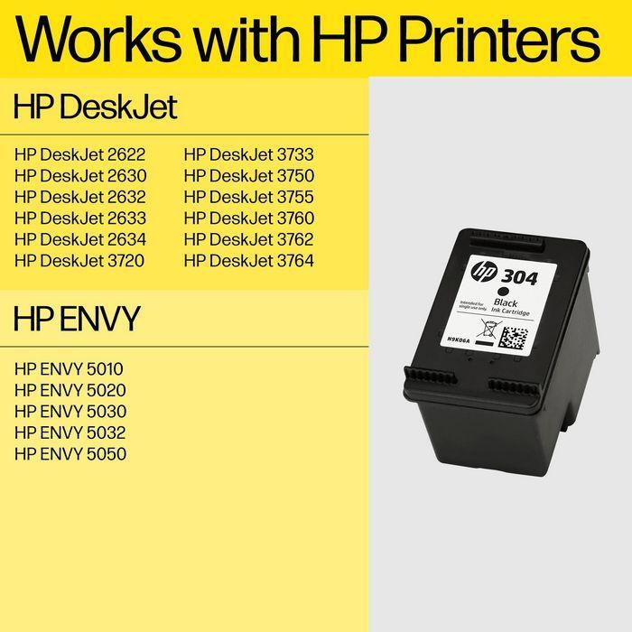 HP 304XL Cartucho de Tinta Original Negro, resultados consistentes y de alta calidad para fotos a color y documentos nítidos 8