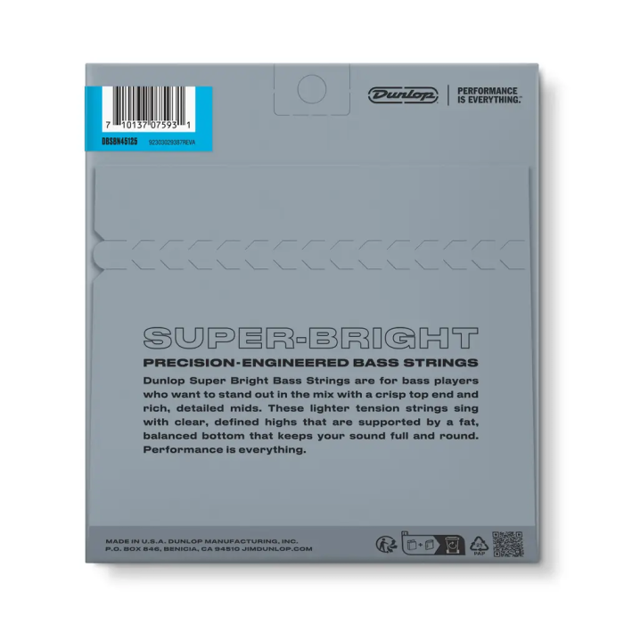 Dunlop Juego Bajo Nickel Super Bright Medium 5 St. 45-125 1