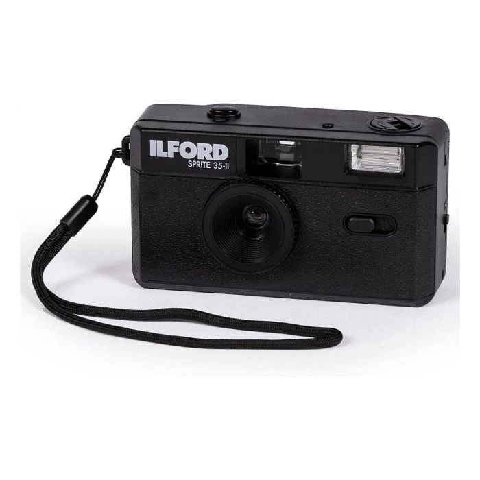Ilford Sprite 35 II - Cámara Analógica Compacta de 35 mm, ISO 200-800, Lente Gran Angular 31 mm, Enfoque desde 1 m, Color Negro