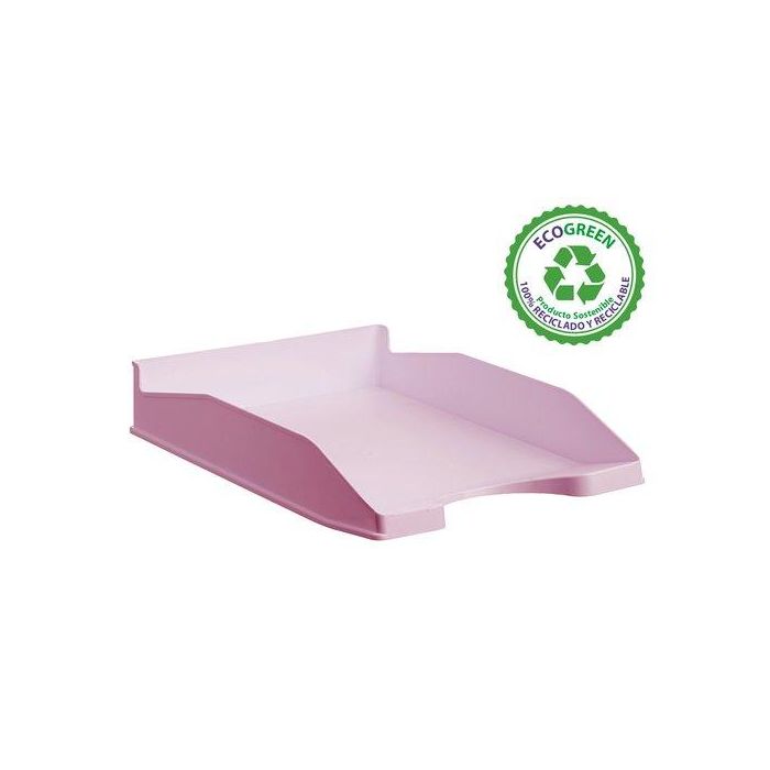 Archivo 2000 Bandeja Ecogreen Apilable 3 Posiciones 345x255x60 mm Reciclado Rosa Pastel