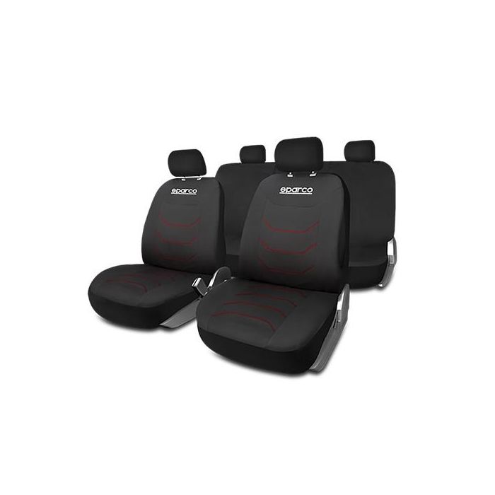 Fundas para Asientos de Coche Sparco Corsa Negro/Rojo