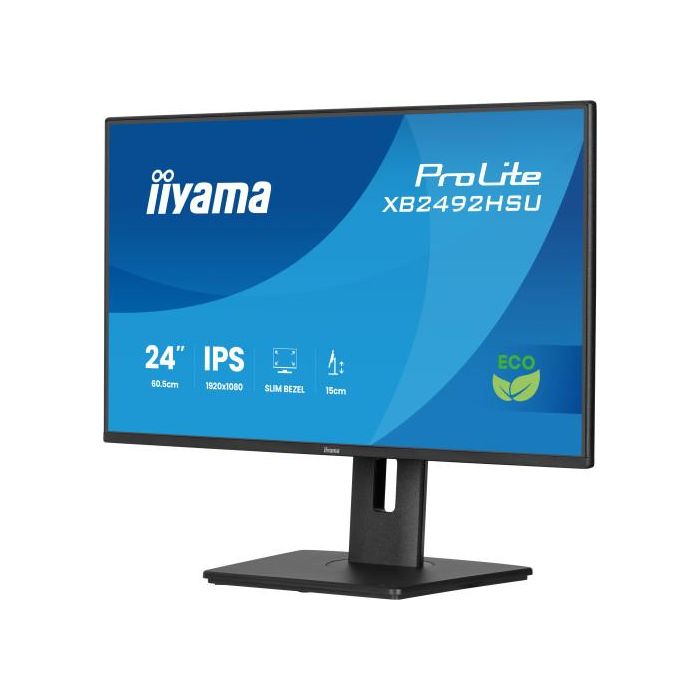 Monitor Iyama Prolite Xb2492Hsu-B1, 61 Cm (24"), 1080 X 1920 Pixeles, Quad Hd, Led, 3 Ms, Negro 4