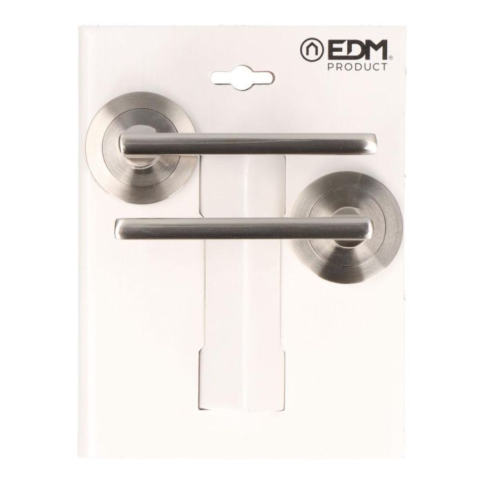 Edm Juego roseta 606 aluminio niquel satinado roseta ø 50 mm Edm Juego roseta 606 aluminio niquel satinado roseta ø 50 mm