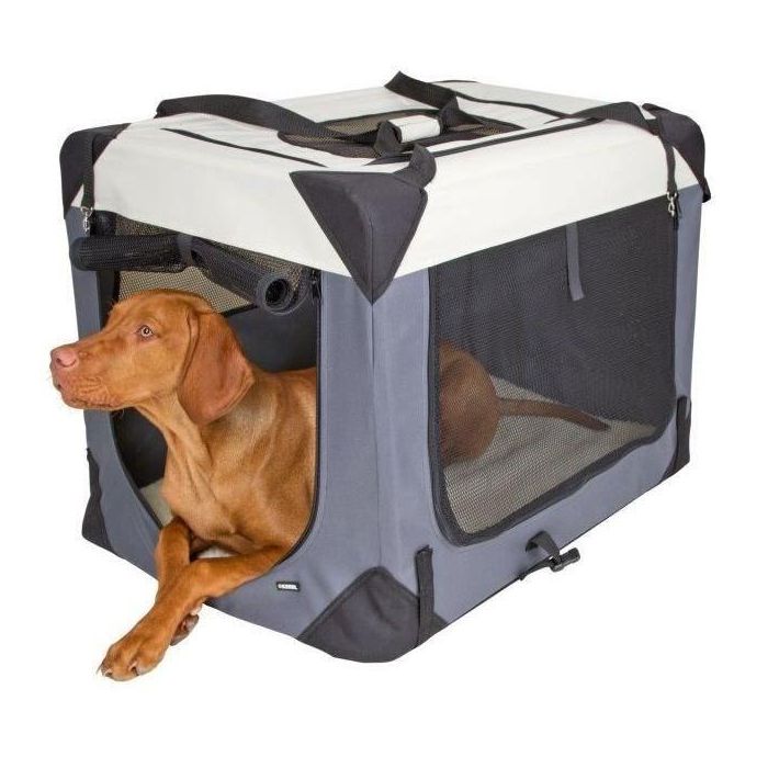 Caja de transporte - KERBL - Journey - 81 x 58 x 58 cm - Gris / Beige 1 Caja de transporte - KERBL - Journey - 81 x 58 x 58 cm - Gris / Beige 1