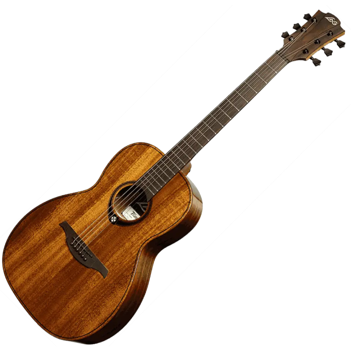 LAG Guitarra Acústica Parlor A/E Tramontane 98 Caoba Sólida Electroacústica 3