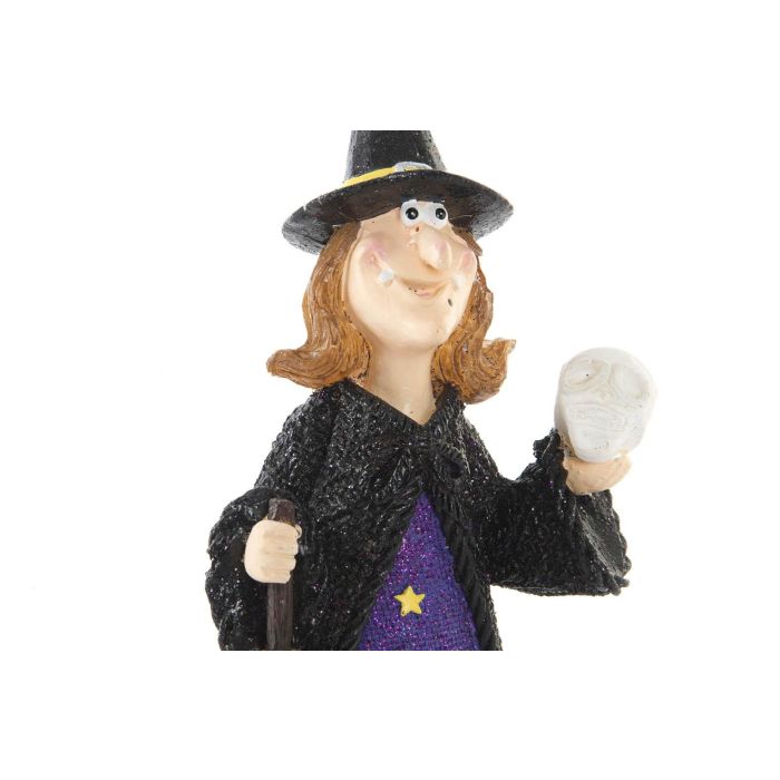 DKD Home Decor Figura Decorativa Bruja Halloween LED Resina Negro Lila 11.5 x 25 x 11.5 cm (2 Unidades) 1 DKD Home Decor Figura Decorativa Bruja Halloween LED Resina Negro Lila 11.5 x 25 x 11.5 cm (2 Unidades) 1