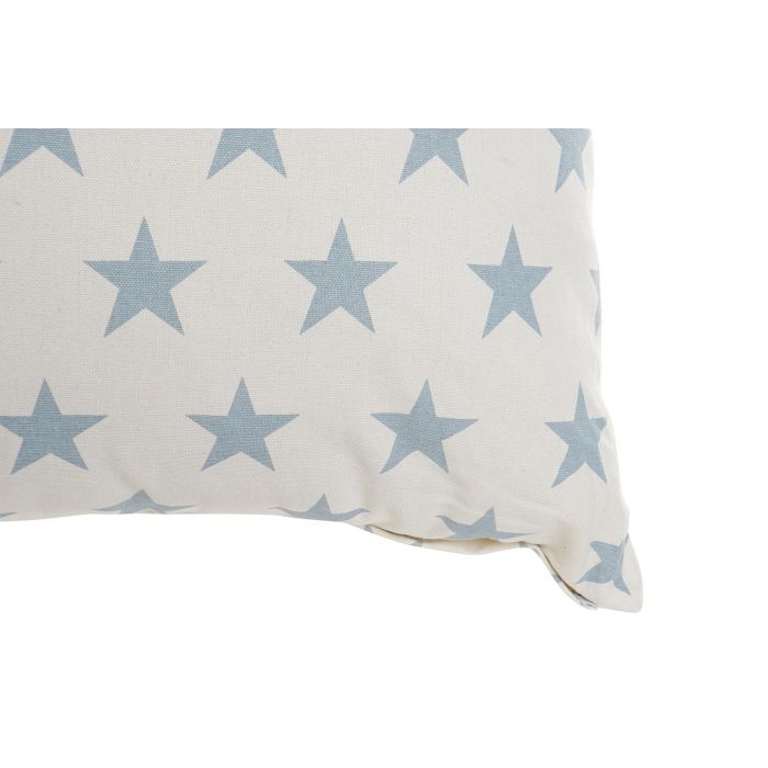 DKD Home Decor Cojin Stars Scandi Blanco Azul Poliester Algodon 60 x 60 x 10 cm (2 Unidades) 2