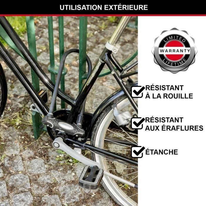 Master Lock Candado en U para Bicicleta con Cable y Llave Modelo XL, Certificado Secure Gold, Acero Cementado, Doble Bloqueo, Cable 1.20m 2
