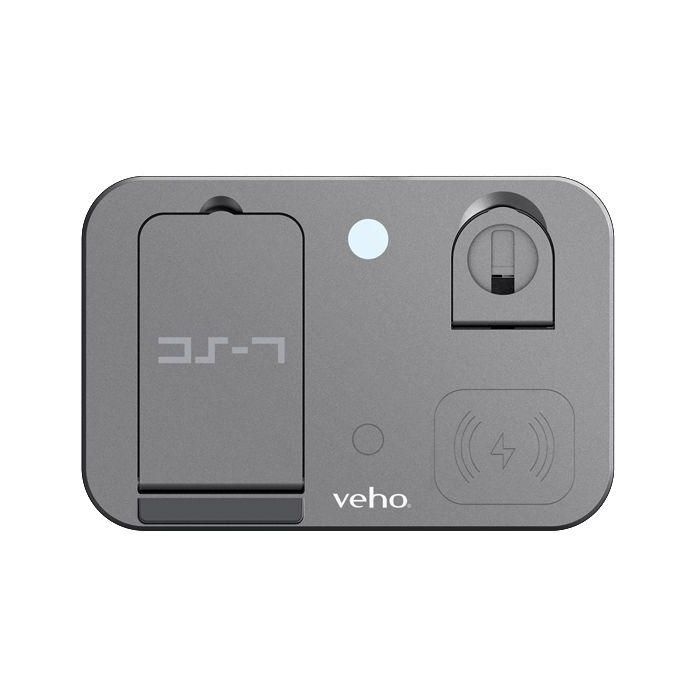 Veho The DS-7 Qi Wireless universal multi-charging station has a compact foldable design. 4 Veho The DS-7 Qi Wireless universal multi-charging station has a compact foldable design. 4