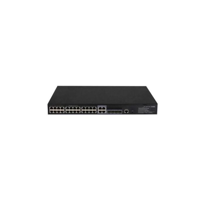 H3C S5130S-28S-PWR-EI L2 Ethernet Switch with 24*10/100/1000BASE-T PoE+ Ports(AC 185W) and 4*1G/10G BASE-X SFP Plus Ports,(AC)